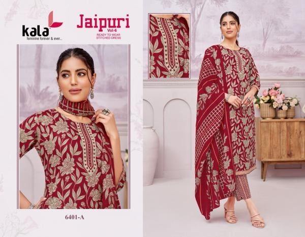 Kala Jaipuri Vol 6 Cotton Printed Kuri Bottom With Dupatta